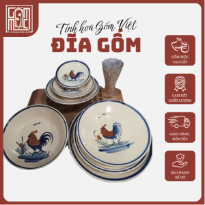 Đĩa Đá Xưa Vẽ Con Gà Vẽ Tay