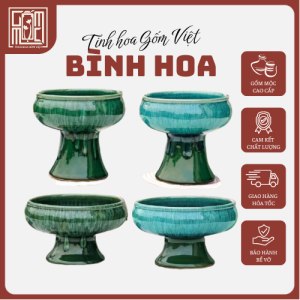 Bình hoa gốm Bát Tràng dáng ly thủy tiên mặt hồ