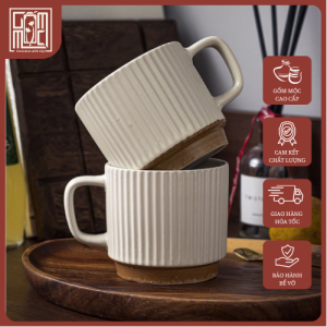 cốc gốm mộc