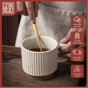 cốc gốm mộc
