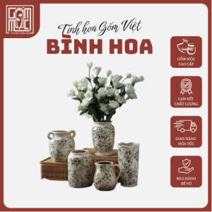 Bình cắm hoa Bát Tràng để bàn phong cách cổ điển vintage