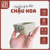 Chậu Chữ nhật mini gốm bát tràng men trắng bonsai