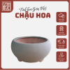 Chậu gốm tròn có chân đế, chậu trồng cây gốm Bát Tràng men mộc, chậu bonsai, cây cảnh